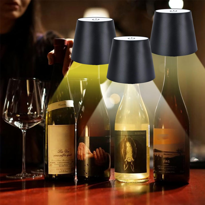 Spetsig uppladdningsbar plug-in-lampa för vinflaskor