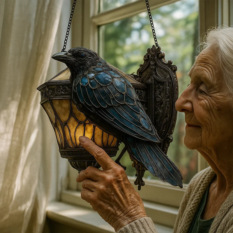 Raven-lanternin i målat gla