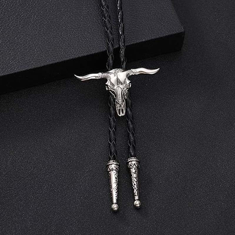 Cowboy läder slips - Gothic Western Bolo slips halsband 🦋