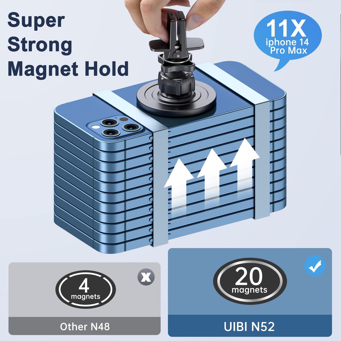 Magnetiskt, vikbart och självhäftande telefonstativ