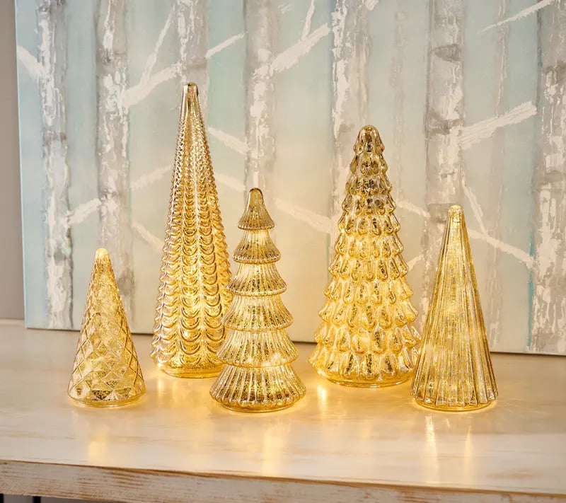 ✨Glittrande jul – 5-delars kristallglasträdset med belysning✨