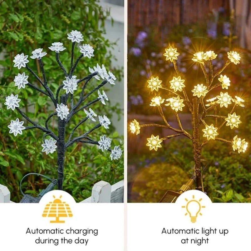 ✨Utomhus Vattentät Cherry Blossom Multicolour Solar Garden Lights🎉