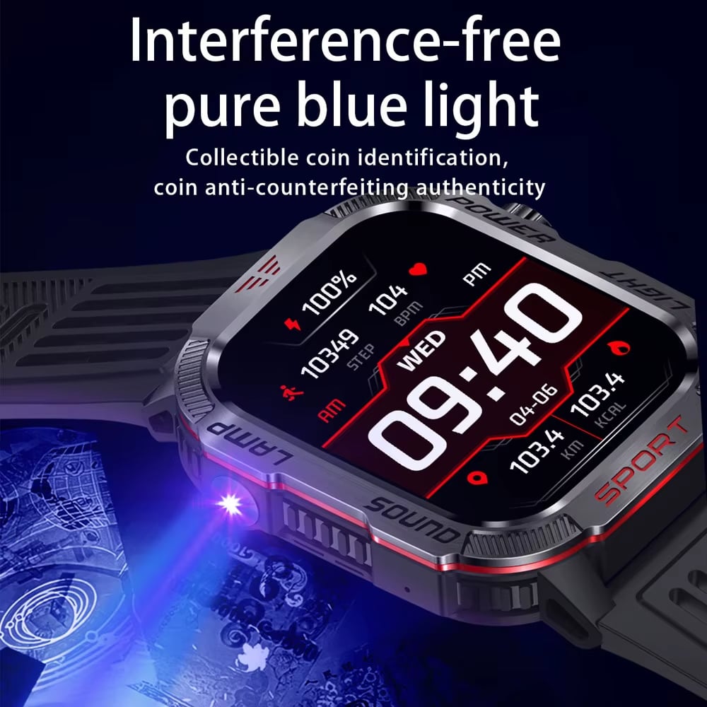 đ„Sista dagen 70 % RABATT â MilitĂ€risk outdoor-sport-smartwatch för mĂ€n för Android och iOS