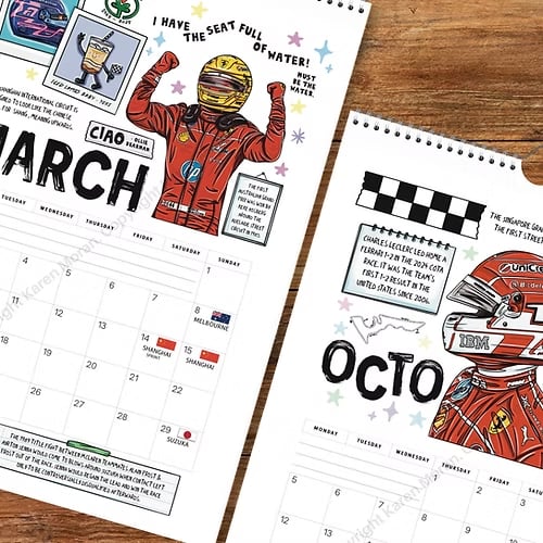 đïžđ
F1 Scrapbook Race Calendar 2026 â Den ultimata vĂ€ggkalendern för racingfans