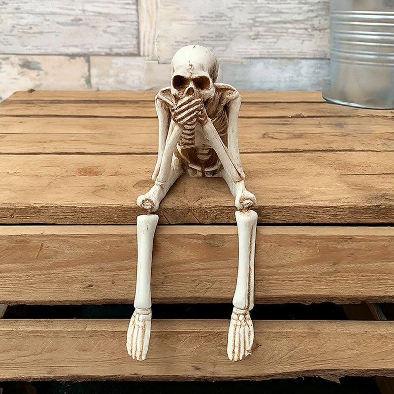 đ Halloween Tre kloka skelett Resinfigurer