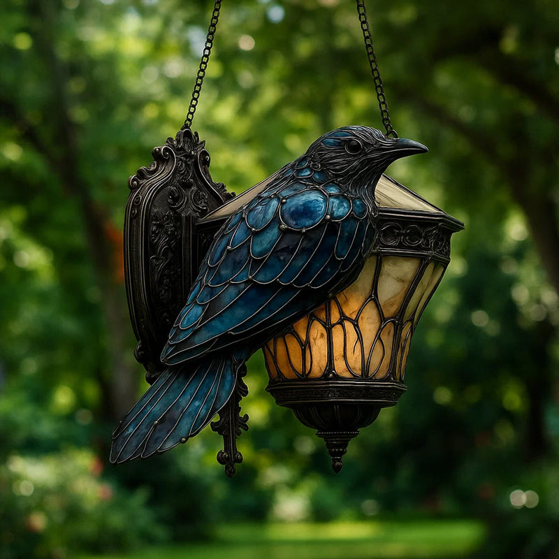 Raven-lanternin i målat gla