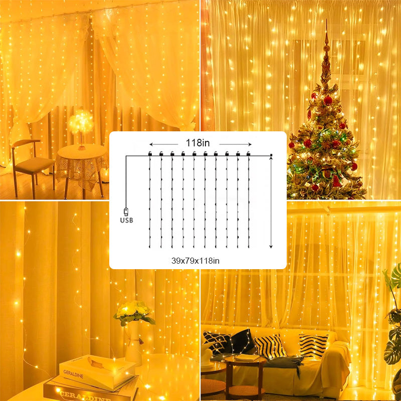 Led läder tråd gardin ljus