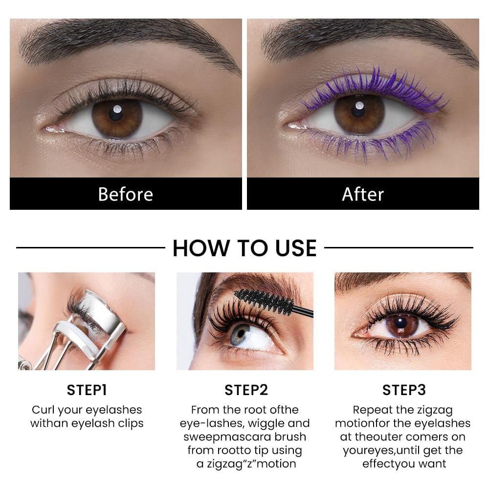 Mascara av silkesfiber Mascara med färg för ögonfransar