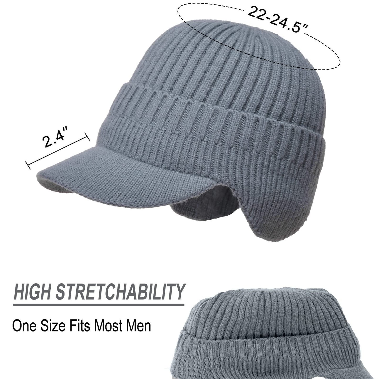 Elastisk varm hörselskydd stickad mössa☃️