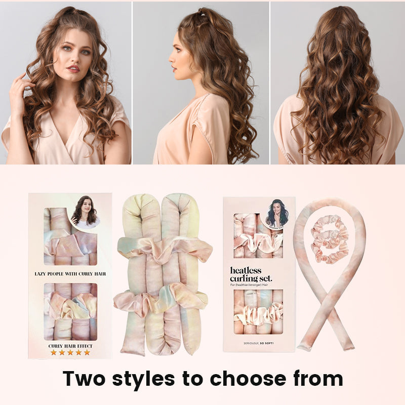 đž Satin Heatless Curling Rod Kit - Effortless Curls, hĂ„rvĂ€nlig skönhetshemlighet!