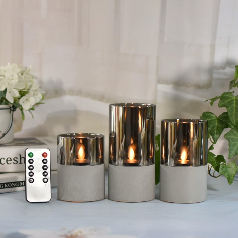 2025 Hot Sale đ„GrĂ„tt glas LED-ljus (3st)