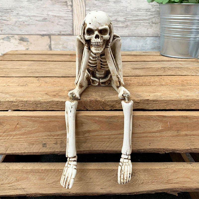 đ Halloween Tre kloka skelett Resinfigurer