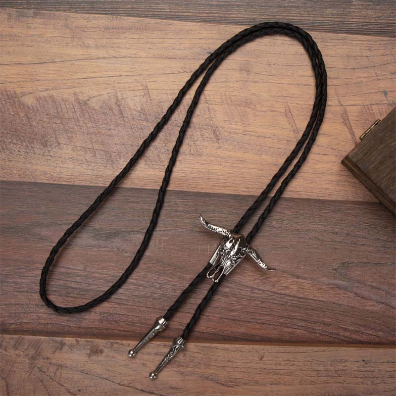 Cowboy läder slips - Gothic Western Bolo slips halsband 🦋