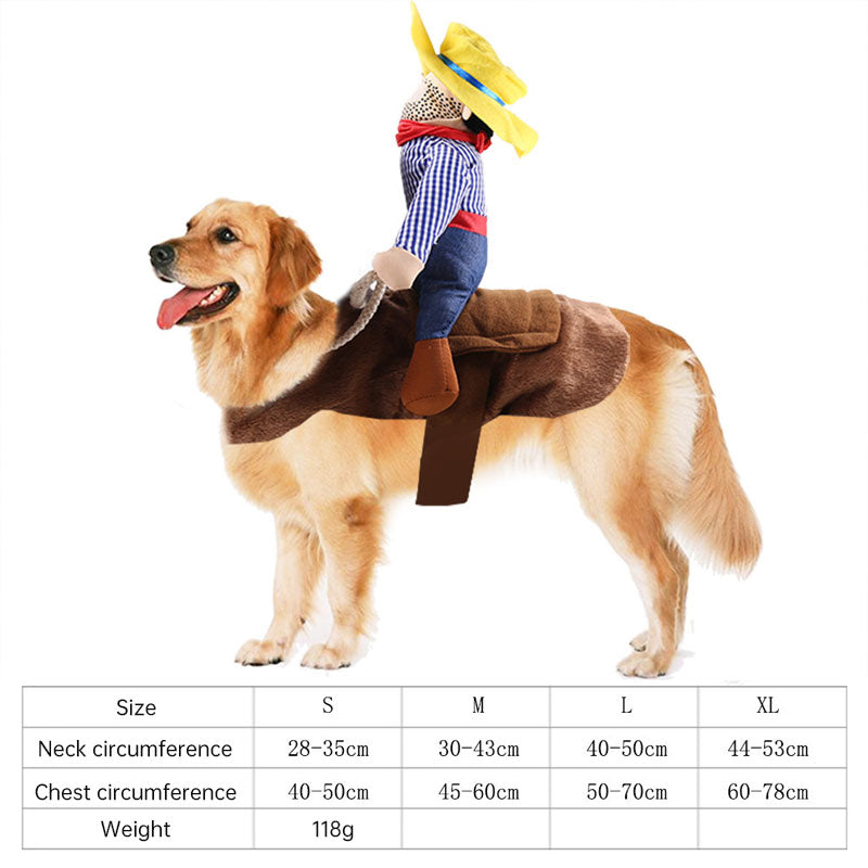 Halloween Husdjur Hund Cowboy Ryttare DrÀkt