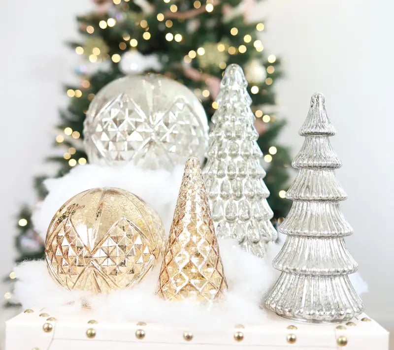 ✨Glittrande jul – 5-delars kristallglasträdset med belysning✨