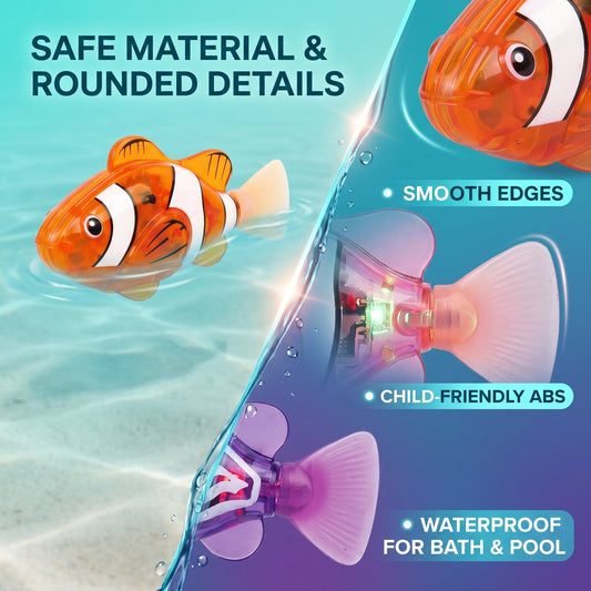 🔥2026 HOT SALE 49% OFF🐟4Pcs Induction Activated | LED Light Up | Auto-Swimming Bath Toy