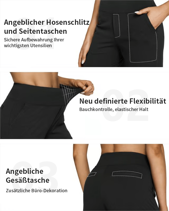 đ Sista dagen 49% rabatt đ„ Löst sittande byxor med hög midja för business casual och yogabyxo