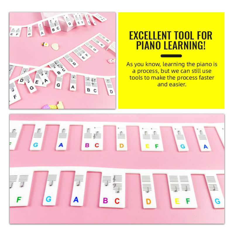 Avtagbara notetiketter för pianoklaviatur