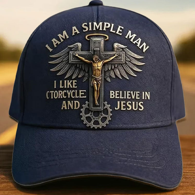 Jesus kors med 3 spikar och törnen broderat justerbart hat