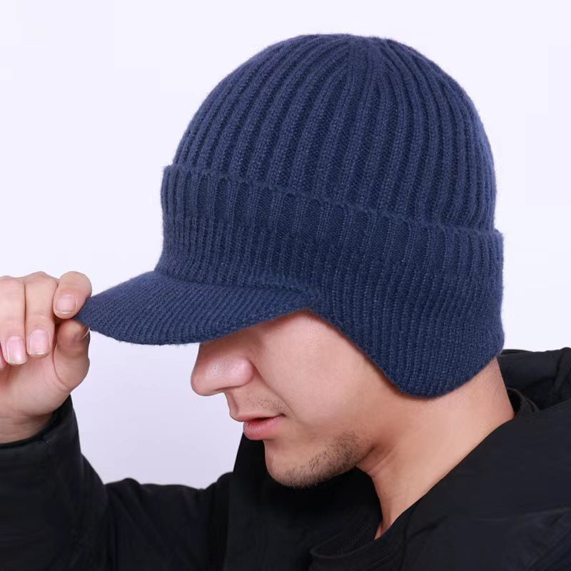 Elastisk varm hörselskydd stickad mössa☃️