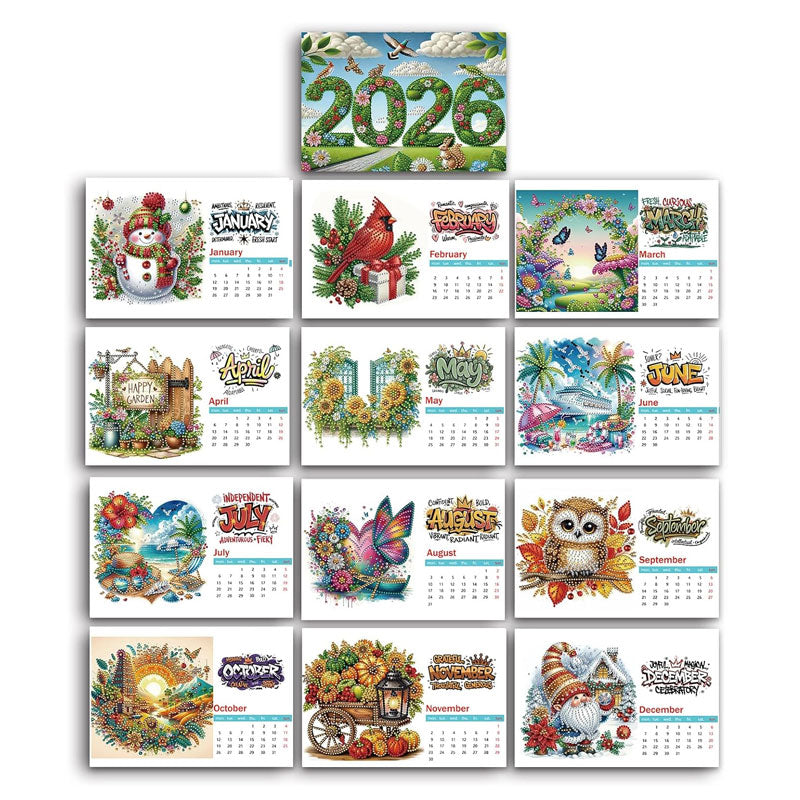 đ„Het reađ„2026 DIY Specialformad Diamant StĂ„ende Kalender för Sovrum Vardagsrum