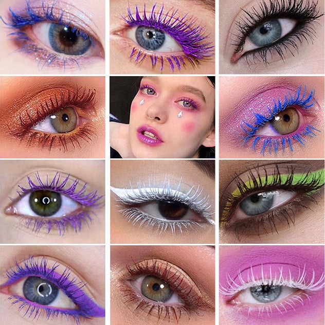 Mascara av silkesfiber Mascara med färg för ögonfransar