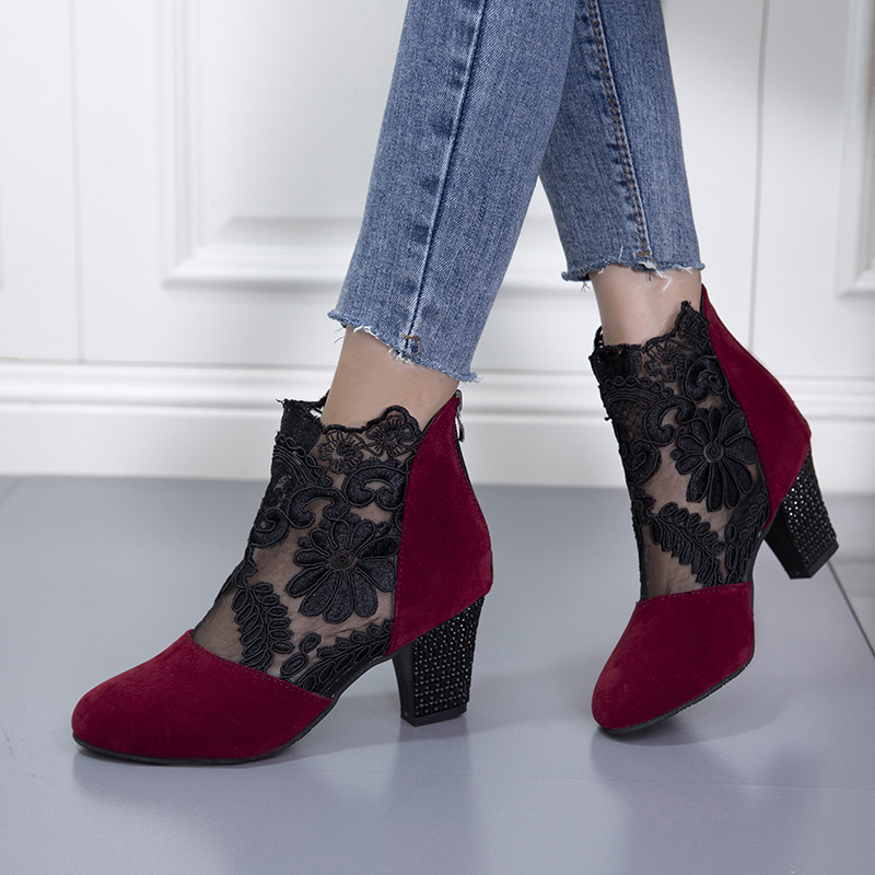 Damen High Heels mit eleganter Spitze für den Sommer/Women's högklackade damklackar med elegant spets för sommaren