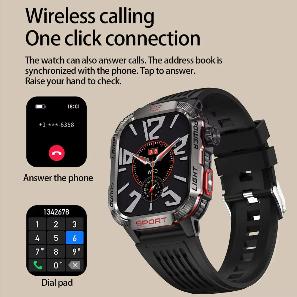 đ„Sista dagen 70 % RABATT â MilitĂ€risk outdoor-sport-smartwatch för mĂ€n för Android och iOS