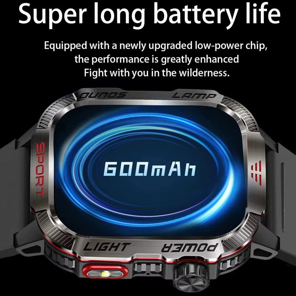 đ„Sista dagen 70 % RABATT â MilitĂ€risk outdoor-sport-smartwatch för mĂ€n för Android och iOS
