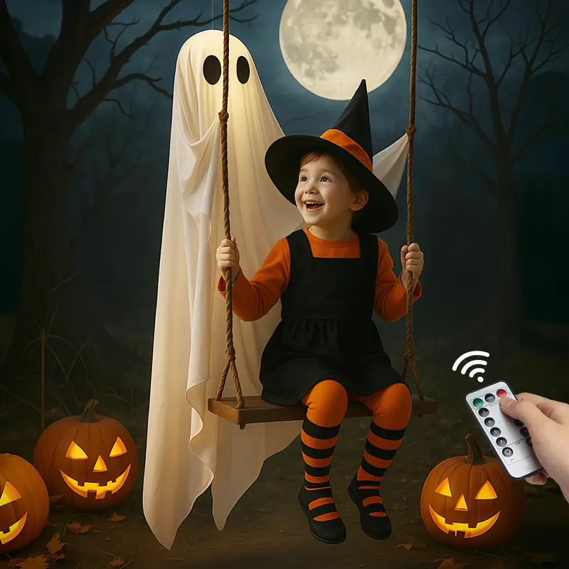 Hanging Ghost Swing Outdoor Halloween Decoration