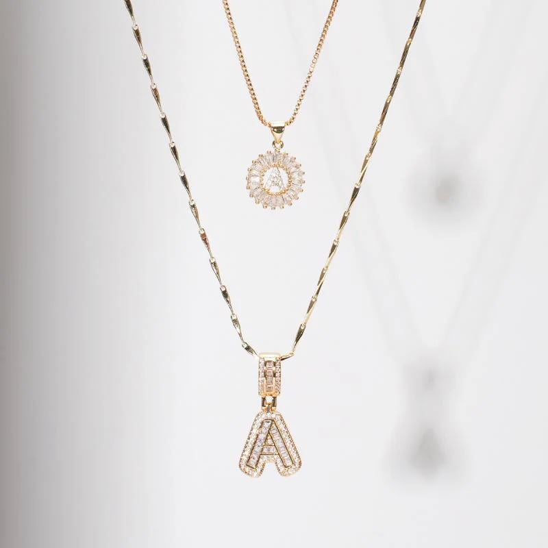 ⭐50% RABATT⭐Alfabetet Hängsmycke Halsband Set