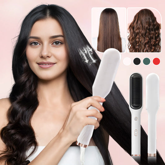 Curl Straight Hair 2 -in -1 -Hot Luftkammad jonisk rak hårkam är torr och våt