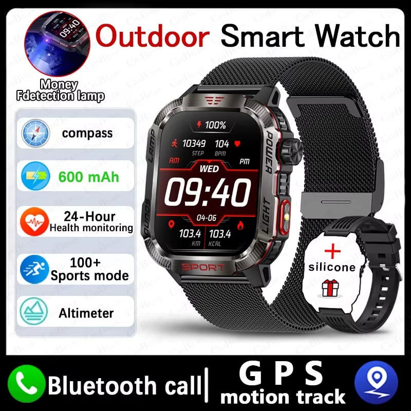 đ„Sista dagen 70 % RABATT â MilitĂ€risk outdoor-sport-smartwatch för mĂ€n för Android och iOS
