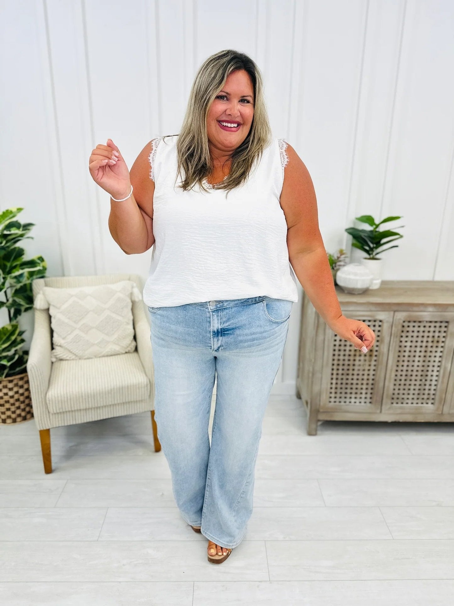 đSista dagen 49% rabattđ„-đVintage raka jeans med hög midja med magkontroll