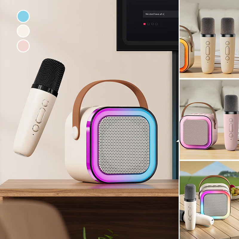 Mini Karaoke Machine med trådlösa mikrofoner