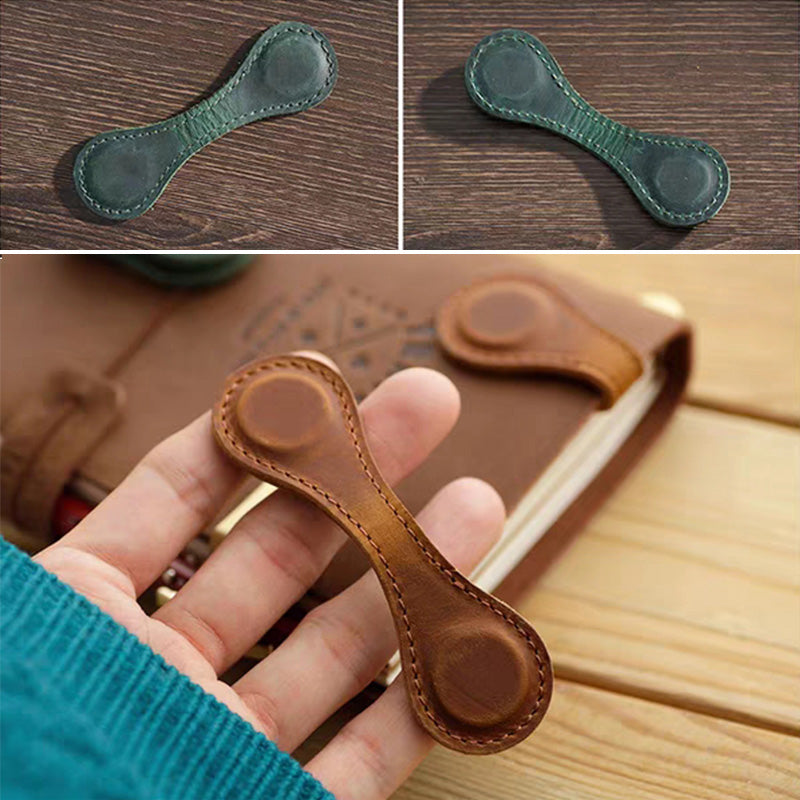 Vintage magnetiskt bokmärke i kalvskinn