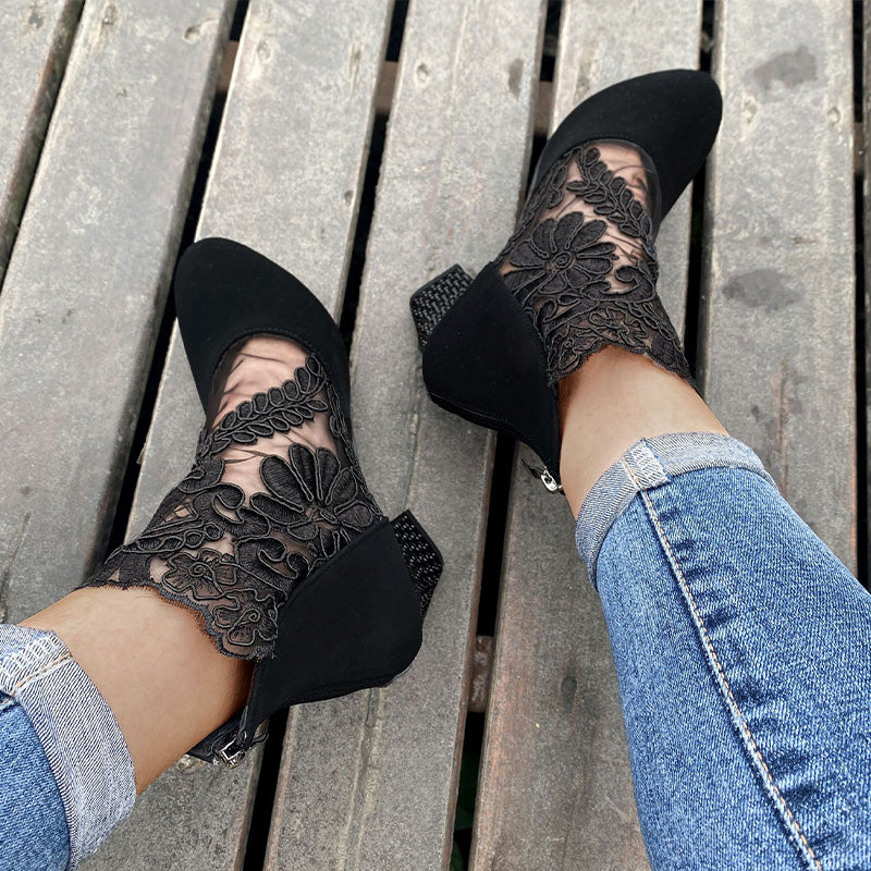 Damen High Heels mit eleganter Spitze für den Sommer/Women's högklackade damklackar med elegant spets för sommaren