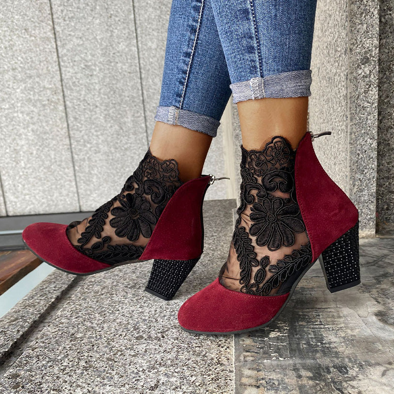Damen High Heels mit eleganter Spitze für den Sommer/Women's högklackade damklackar med elegant spets för sommaren