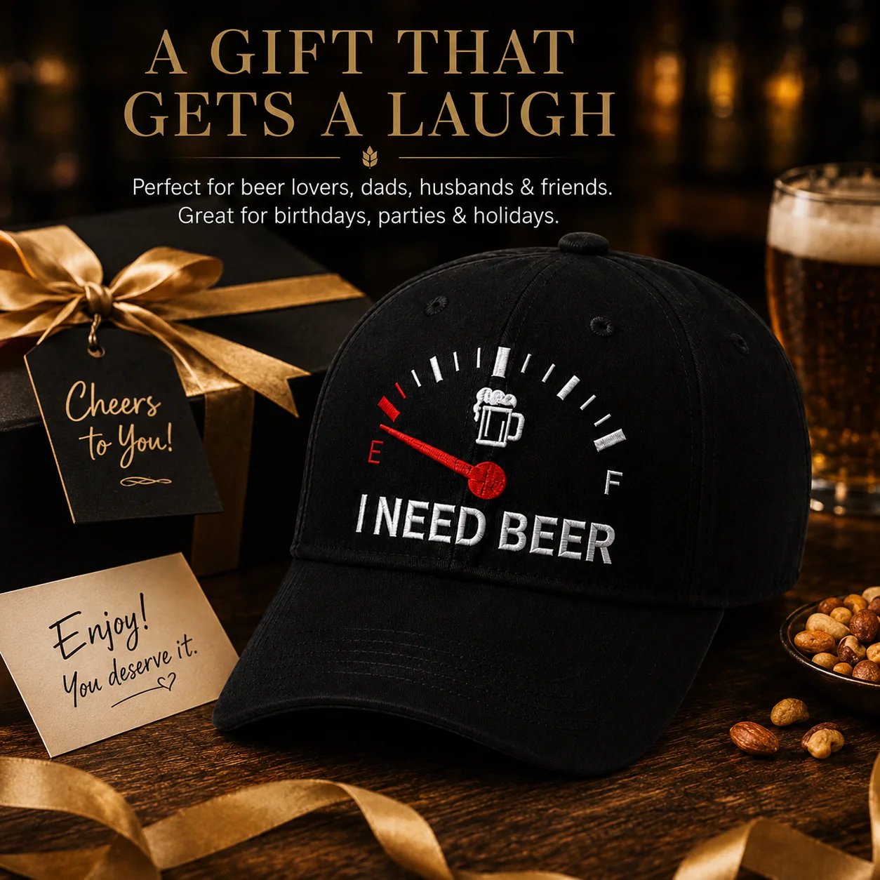 🔥LAST DAY 49% OFF - 🍺 ‘I NEED BEER’ embroidered baseball cap – Unisex memorial cap🧢