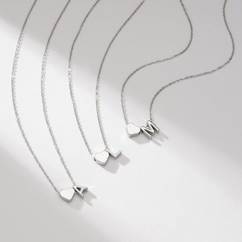 🎁Tunt Initialhalsband Gyllene Hjärta Bokstav A-Z