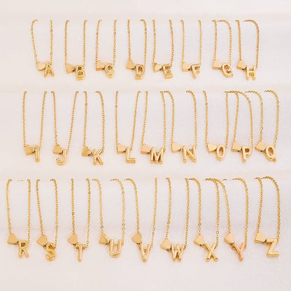 🎁Tunt Initialhalsband Gyllene Hjärta Bokstav A-Z