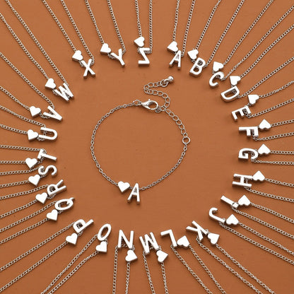 🎁Tunt Initialhalsband Gyllene Hjärta Bokstav A-Z