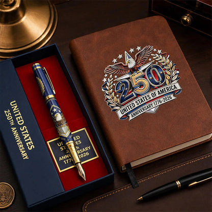 🎁Perfect For Any Patriot   — USA 250th Anniversary   Notebook & Pen Set, 1776–   2026 Patriotic Gift