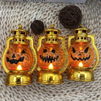 🎃 Amerikansk Retro Halloween Bärbar Pumpalykta 🎃