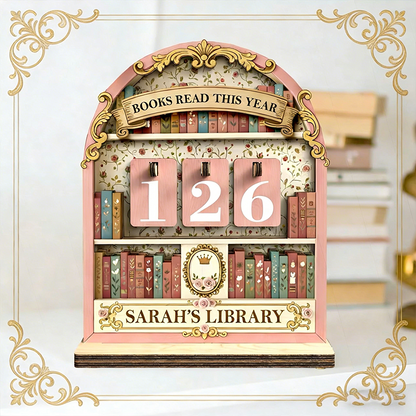 Wooden sign for the annual reading 📚✨