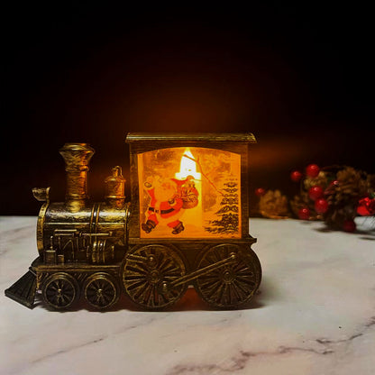 🎄Jul Guldmålad Tåg Nattlampa Prydnad🎄
