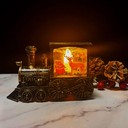 🎄Jul Guldmålad Tåg Nattlampa Prydnad🎄