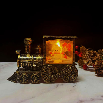🎄Jul Guldmålad Tåg Nattlampa Prydnad🎄