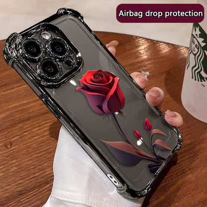 Elektroplätering av fyra hörn Airbag Anti-Fall Glänsande rosa mobilskal