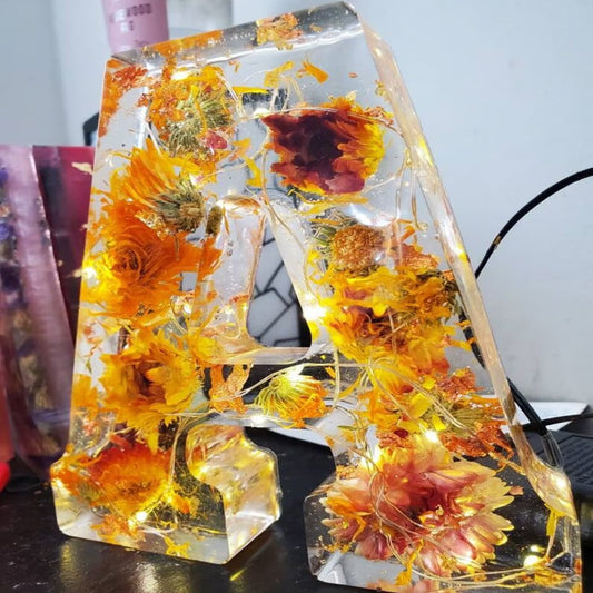 🌸Floral nattlampa i harts